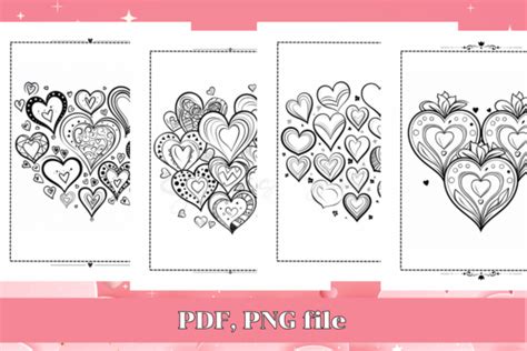 Cute Heart Coloring Pages, Valentine Day Graphic by skaw0414 · Creative Fabrica