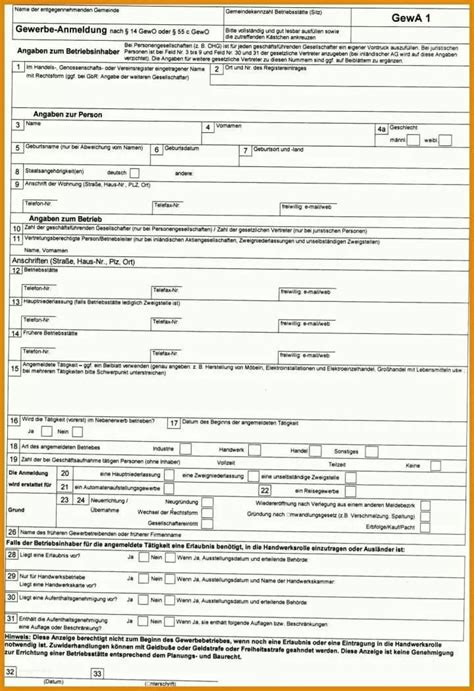 Gewerbe Anmeldung Formular Pdf Losformathens Online Formulare