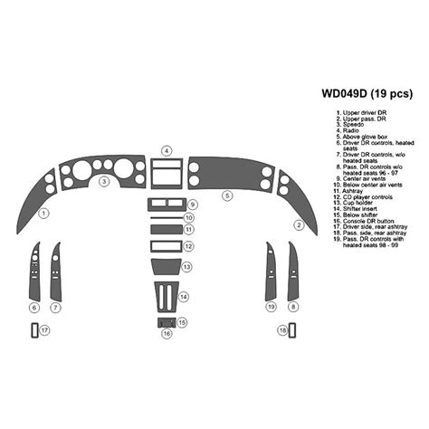 B I Wd D Rba D Raw Brushed Aluminum Full Dash Kit Pcs