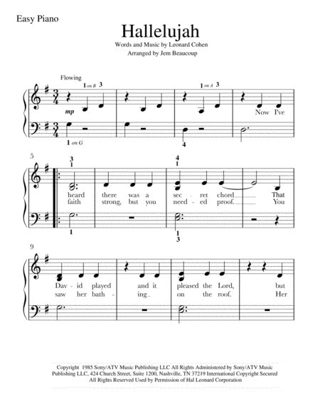 Hallelujah Arr Jennifer Wilson By Lee Dewyze Sheet Music For Easy