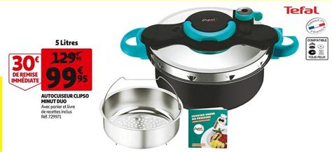 Promo Tefal Autocuiseur Clipso Minut Duo Litres Chez Auchan