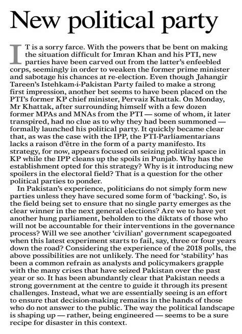 Dawn Epaper Jul 19 2023 New Political Party