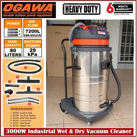 Ogawa 3000W Industrial Wet Dry Vacuum Cleaner BF585 3 Stainless