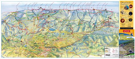 Schemat Szlaków Turystycznych na Panoramie Karkonoszy