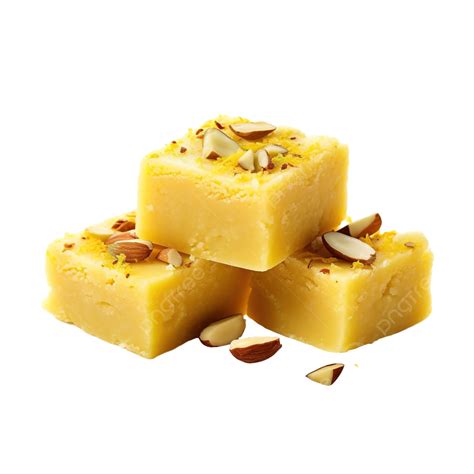 Yellow Badam Burfi Indian Food Festival Png Transparent Image And