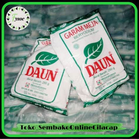 Jual GARAM MEJA BERYODIUM CAP DAUN 250 GR Shopee Indonesia