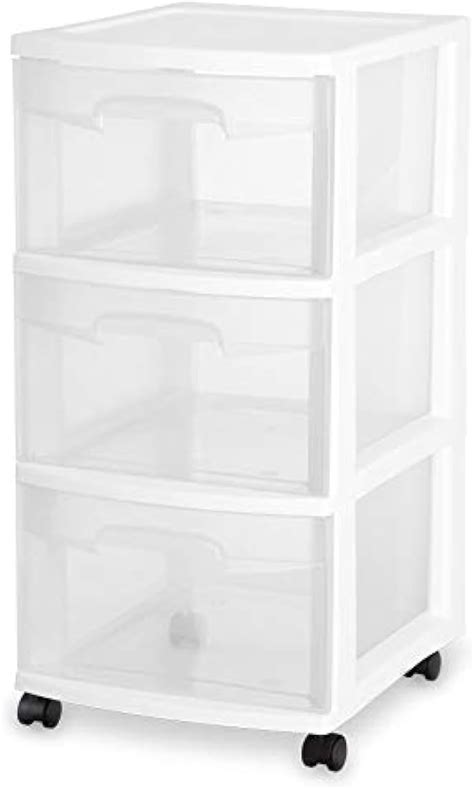 Sterilite 28308001k 3 Drawer Rolling Caster Wheel Home Organizer