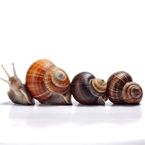Premium Ai Image Snails Isolated On White Background Generate Ai
