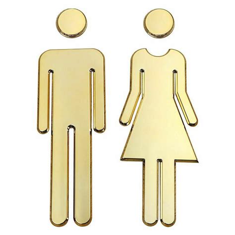 Bathroom Restroom Loo Womanandman 3d Toilet Sign Wc Sticker Plaque Diy Door 9ca ηч