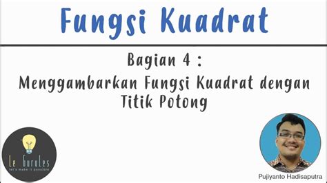 Titik Potong Grafik Fungsi Kuadrat Titik Puncak Part 4 Fungsi Kuadrat Matematika Kelas 9