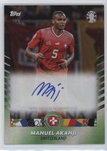 2024 Topps Jose Mourinho Platinum Curated Euro Green 99 Manuel Akanji