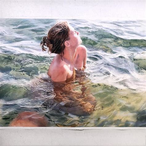 Exquisite Watercolor Paintings Feature Subjects Submerged In Pools