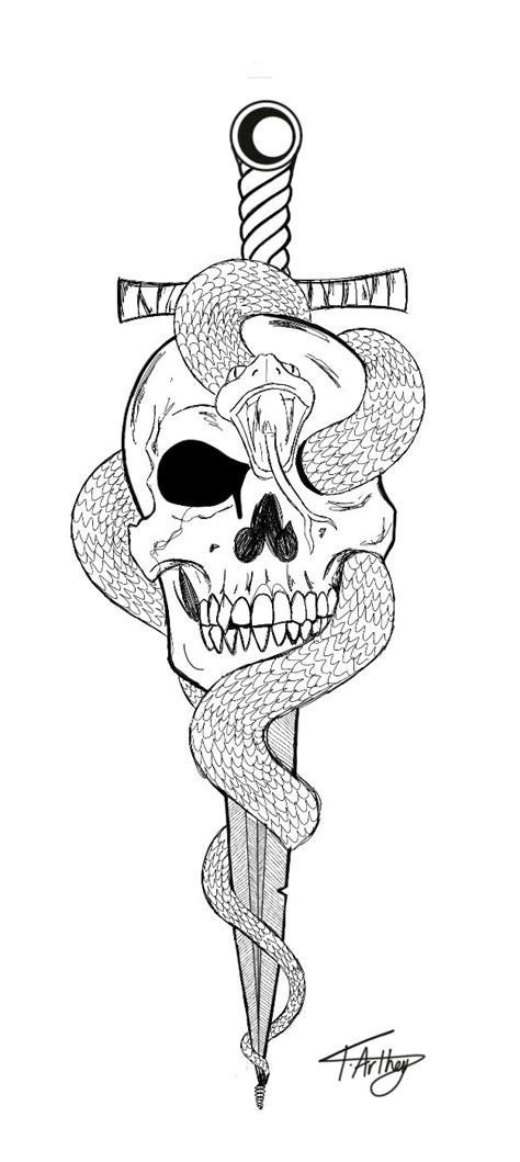 Pin By Kelsey Davis On Tattoo Snake And Dagger Tattoo Snake Drawing