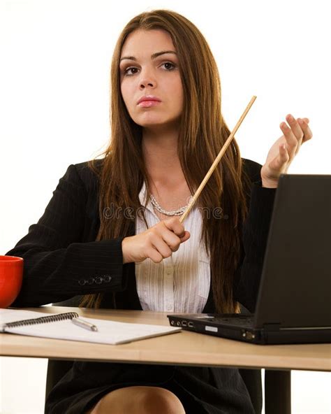 Young stern teacher stock image. Image of attire, worker - 3854773