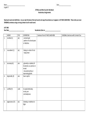 Fillable Online Of Mice And Men Study Guide Flashcards Fax Email Print