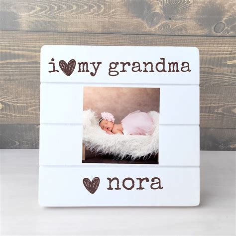 Personalized Grandma Picture Frame I Love My Grandma Shiplap Frame