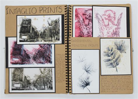 A2 Fine Art A3 Brown Sketchbook Intaglio Prints CSWK Structure And