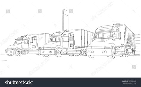 Sketch Delivery Truck Lorry Stock Illustration Shutterstock