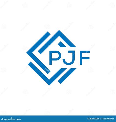 Pjf Letter Logo Design On White Background Pjf Creative Circle Letter Logo Concept Stock Vector