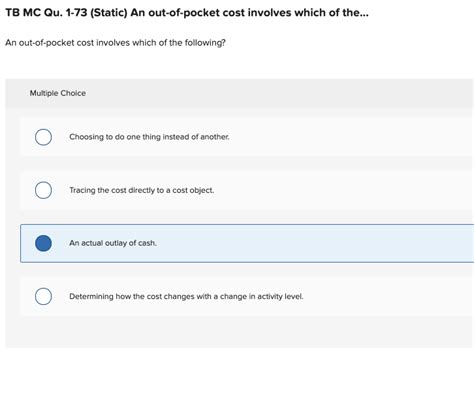 Solved Tb Mc Qu Static An Out Of Pocket Cost Chegg