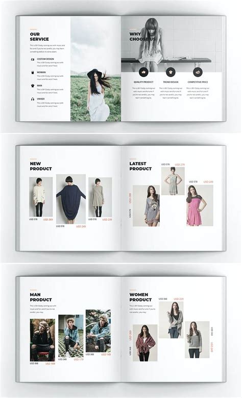 Lookbook Square Brochure Template Square Brochures Brochure Design