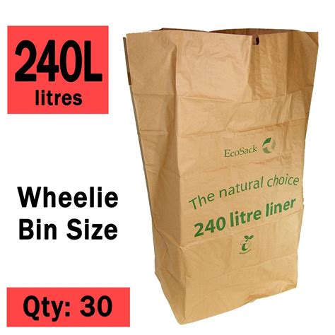 Litre X Paper Compostable Wheelie Bin Liners Biodegradable