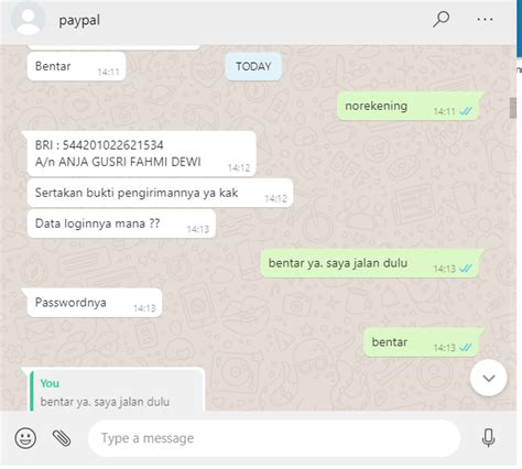 PENIPUAN ONLINE DENGAN NOMOR REKENING 544201022621534 ATAS NAMA ANJA