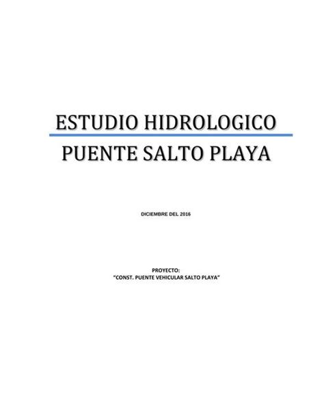 Estudio Hidrol Gico Jorge Luis Marcelo L Pez Cartagena Udocz