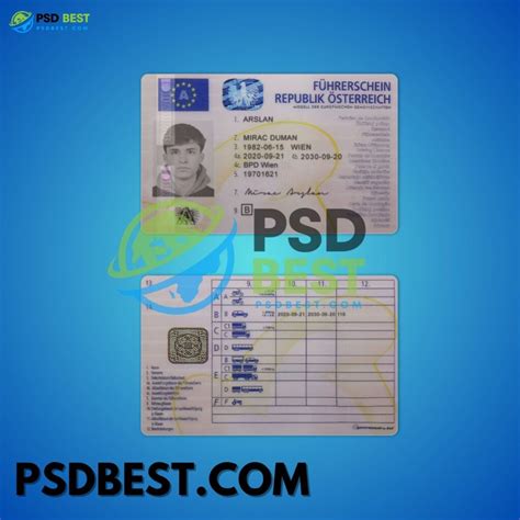 Austria Driving License Fully Editable Psd Template V Psd Best