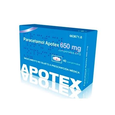 Comprar PARACETAMOL APOTEX EFG 650 MG 40 COMPRIMIDOS FarmaZara