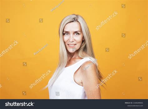 Portrait Happy Charming European Senior Woman Stock Photo 2169289001