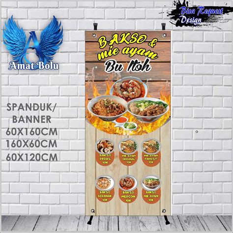 Jual Spanduk Banner Bakso And Mie Ayam Ukuran 60x160 Bisa Request