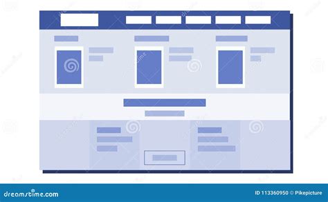 Website Flacher Design Vektor Ux Skizze Schablonen Webseite Abbildung
