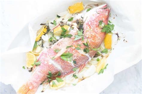 Mediterranean Baked Whole Red Snapper Fish - The Matbakh