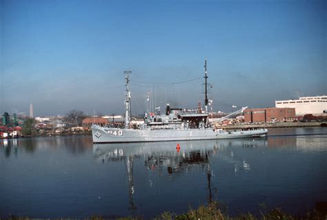 A Port Beam View Of The Salvage Ship USS HOIST ARS 40 Underway On The