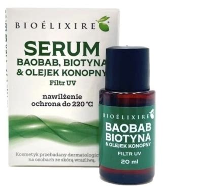 Bioelixire Serum Baobab Biotyna I Olejek Konopny Filitr UV 20 Ml