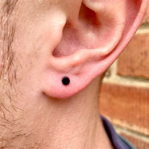 Mens Earrings Black Stud Stainless Steel Silver 3mm Mens Etsy UK