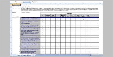 Roles And Responsibility Fillable Template Matrix