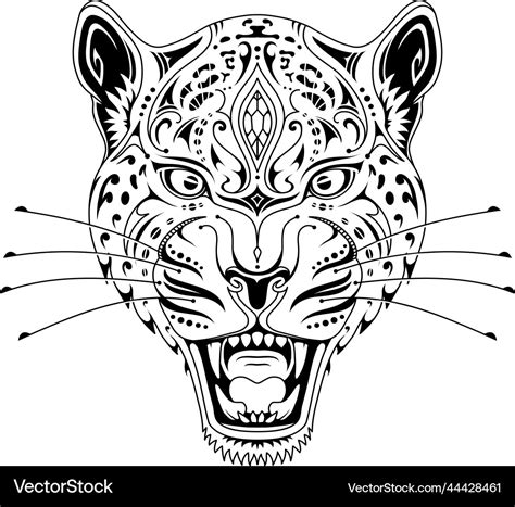 Roaring jaguar tattoo Royalty Free Vector Image