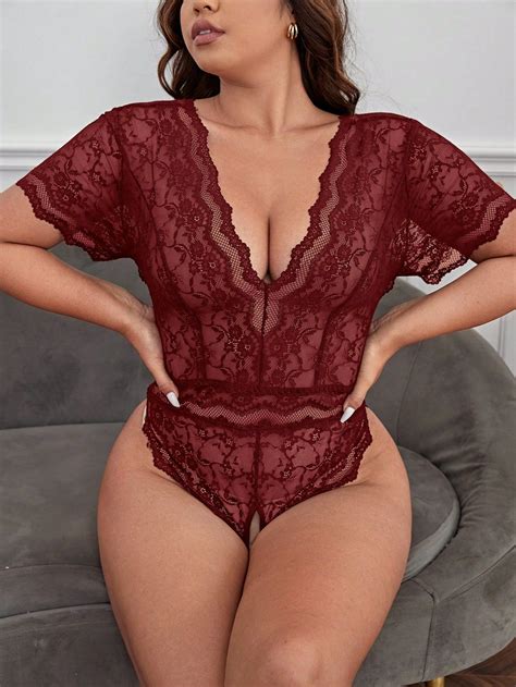 Aranmei Women S Sexy Eyelash Lace Bodysuit Snap Crotch Teddy Lingerie Artofit