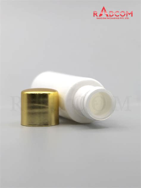 Ml Tulip Opaque White Pet Bottle With Matt Gold Screw Cap With Zim