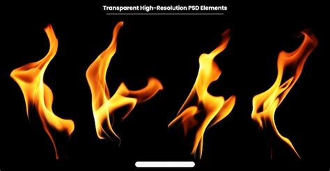 Llamas De Fuego Sobre Un Fondo Transparente Archivo Psd Premium