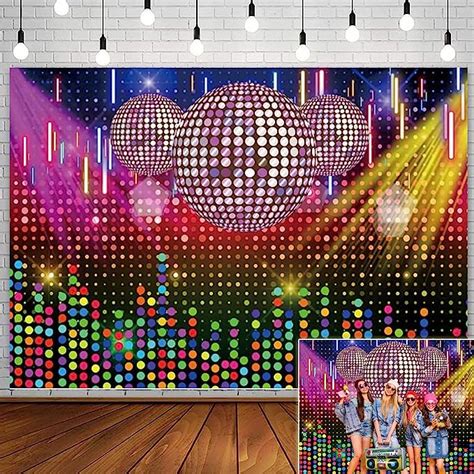 Eainb Rock Punk Music Disco Ball Backdrop Let S Crazy Colorful