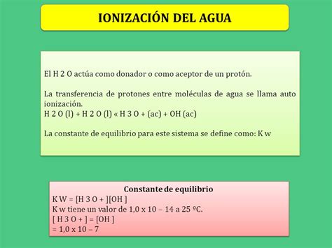 Constante De Ionizacion Del Agua Y Ph Buick