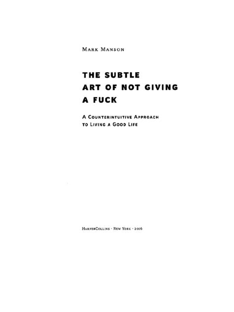 The Subtle Art of Not Giving A Fuck | PDF