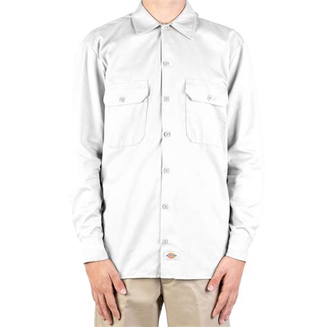 Dickies Long Sleeve Work Shirt White Boardworld Store