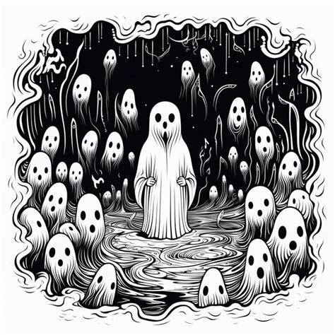 Premium Ai Image Whimsical Halloween Ghosts Funny Phantoms