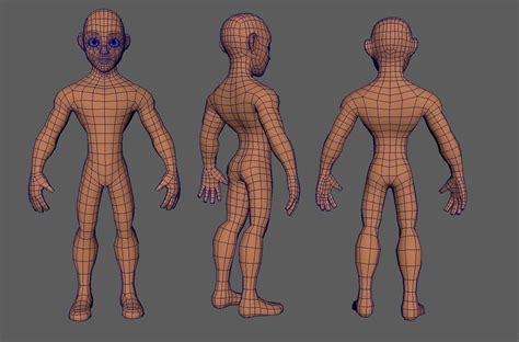 Cartoon Male Body Base Mesh D Model Png Fbx Obj Free D