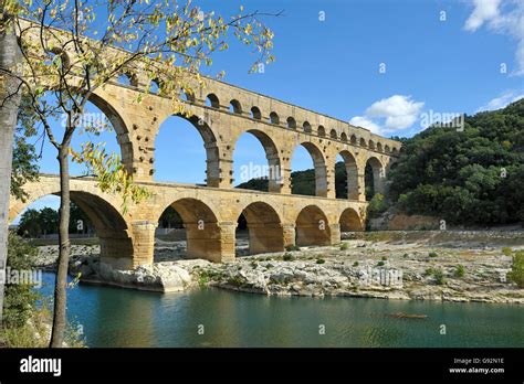 Roman Aqueduct Pont Du Gard France This Bridge Is An Unesco World