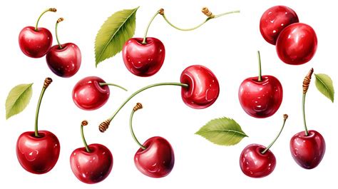 Premium Ai Image Red Cherry Berries Realistic Illustration Of Cherry